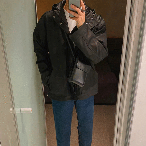 RT No. 3169 HOODED LEATHER JK